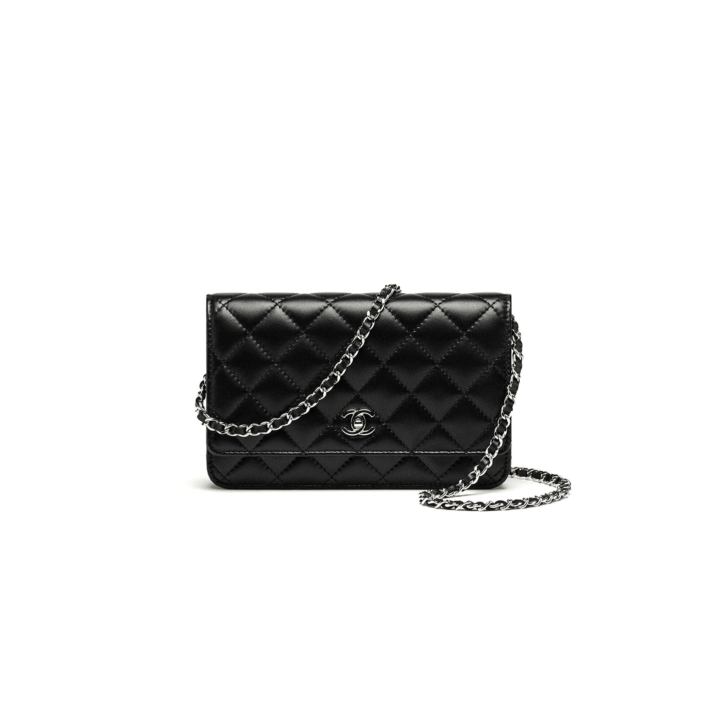 Ch**el classic wallet on chain lambskin black as4241 (19.2*12.3*3.5cm)